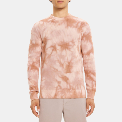 Theory Ribbed Crewneck Sweater in Tie-Dyed Cotton