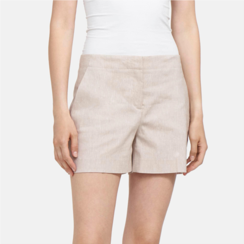 Theory Clean Short in Melange Stretch Linen