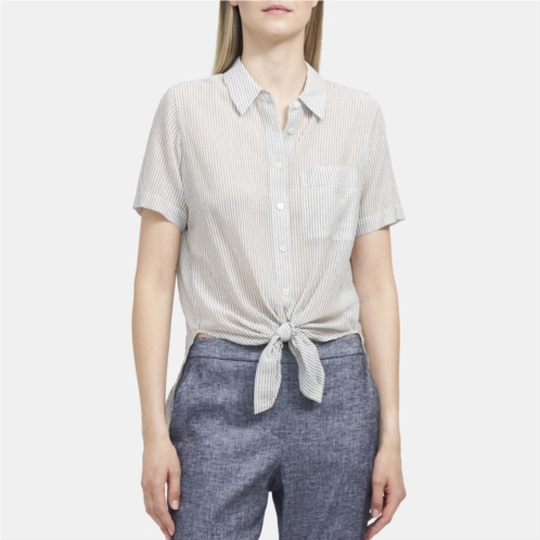 Theory Tie-Front Shirt in Organic Cotton