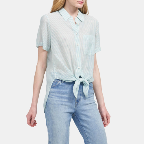 Theory Tie-Front Shirt in Organic Cotton