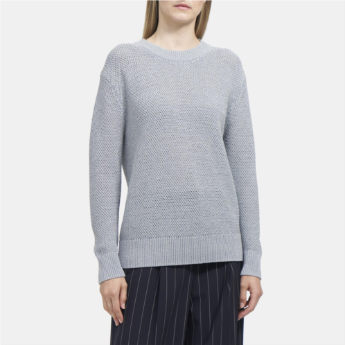 Theory Long-Sleeve Crewneck Tee in Cotton