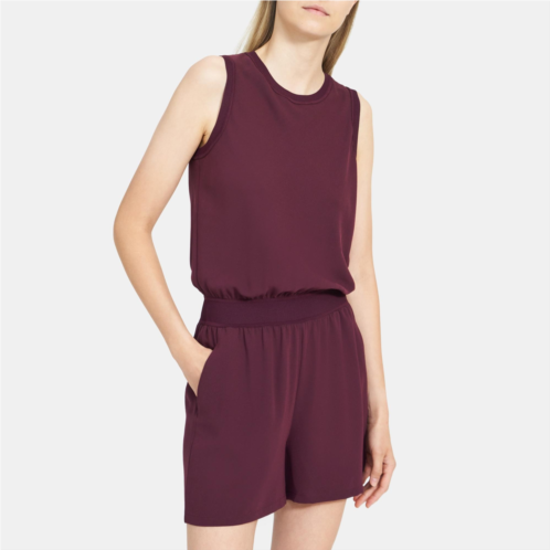 Theory Lewie Romper in Crepe