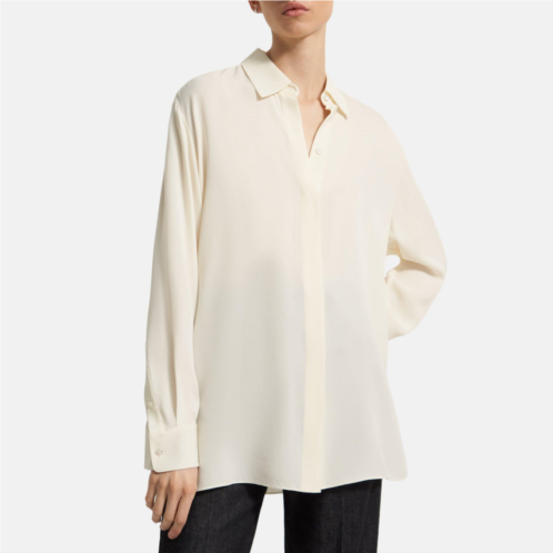 Theory Menswear Shirt in Silk Georgette