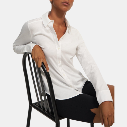 Theory Button-Up Shirt in Organic Cotton Knit