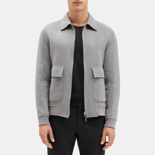 Theory Reversible Bomber Jacket in Double-Face Cashmere