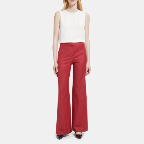 Theory Slit Hem Pant in Wool Flannel