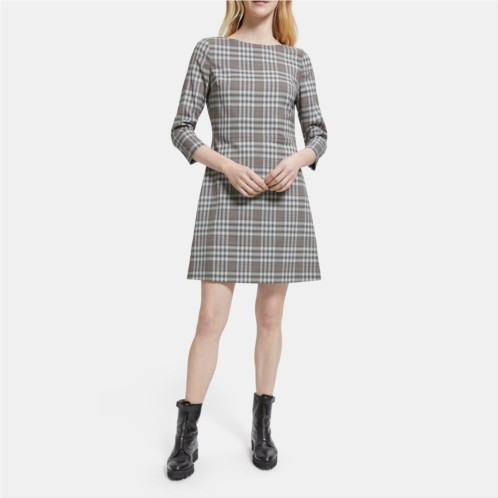 Theory Plaid Shift Dress in Wool