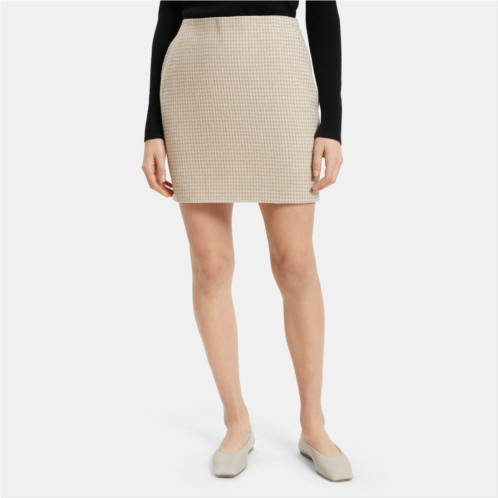 Theory Mini Pencil Skirt in Wool-Cashmere