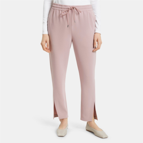 Theory Slit Pull-On Track Pant in Crepe