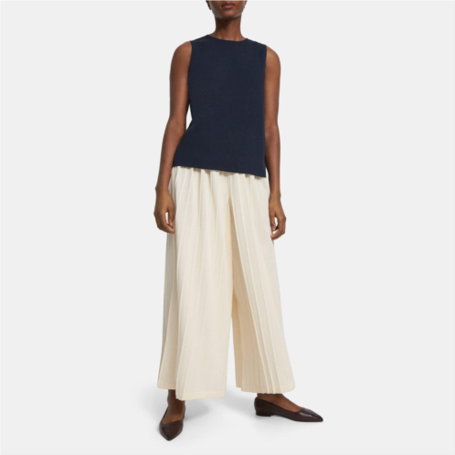 Theory Pleated Palazzo Pant in Cotton Blend