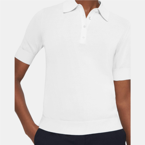 Theory Polo Sweater in Cotton Blend