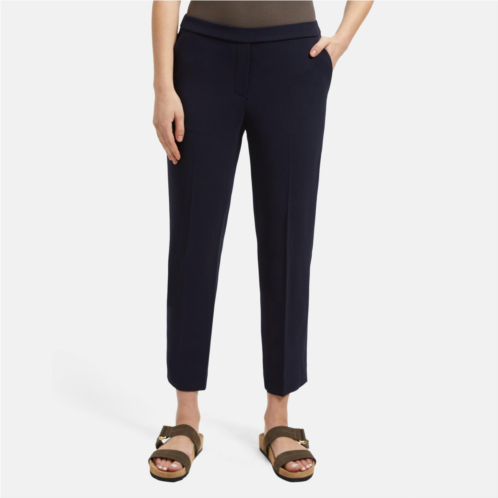 Theory Slim Cropped Pull-On Pant in Crepe