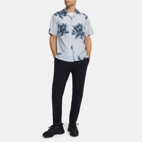 Theory Short-Sleeve Shirt in Floral Crepe