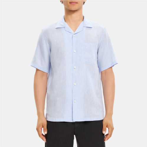 Theory Camp Collar Shirt in Linen