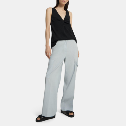 Theory Wide-Leg Cargo Pant in Crisp Poly