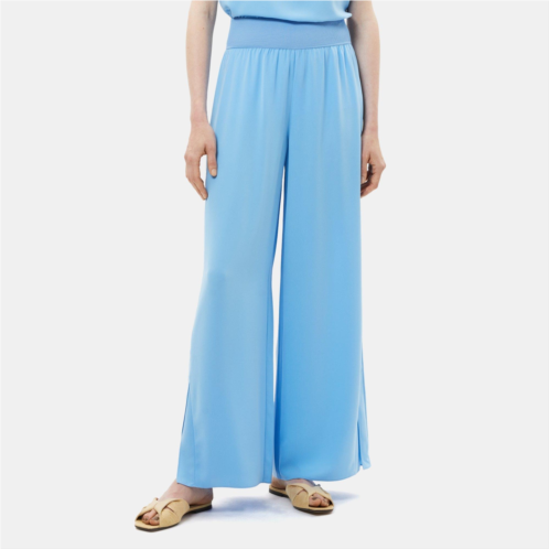 Theory Slit Wide-Leg Pant in Crepe