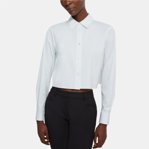 Theory Cropped Shirt in Stretch Cotton