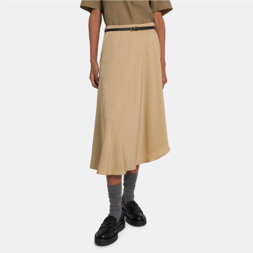 Theory Asymmetrical Silk Georgette Skirt