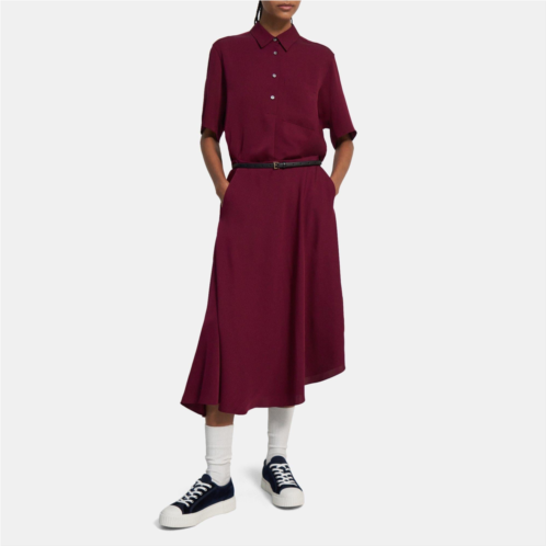 Theory Asymmetrical Silk Georgette Skirt