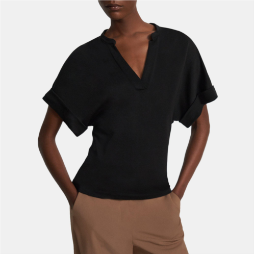 Theory Dolman Sleeve Henley in Lyocell Jersey