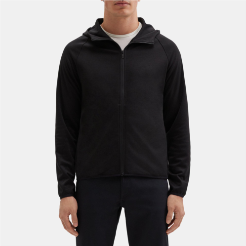Theory Hooded Zip-Up Jacket in Compact Pique