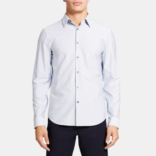 Theory Tailored Shirt in Striped Structure Knit