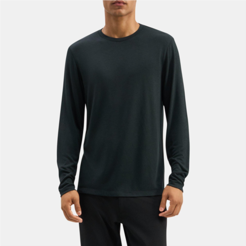 Theory Crewneck Long-Sleeve Tee in Modal Blend Jersey