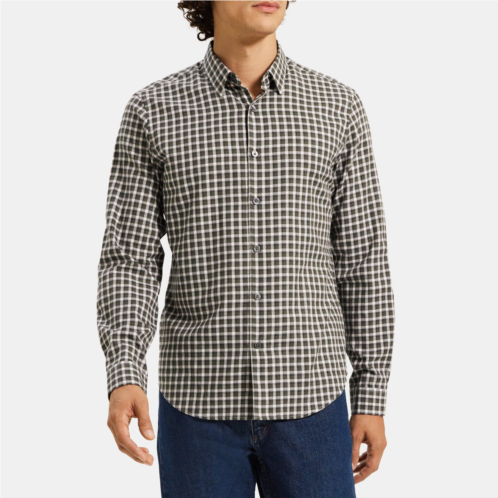 Theory Long-Sleeve Shirt in Gingham Cotton