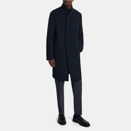 Theory Single-Breasted Coat in Recycled Wool Melton