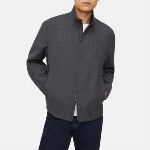 Theory Stand-Collar Jacket in Bonded Wool-Blend