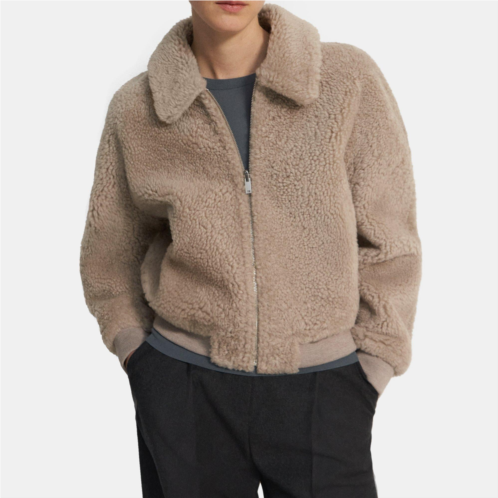 Theory Bomber Jacket in Shearling