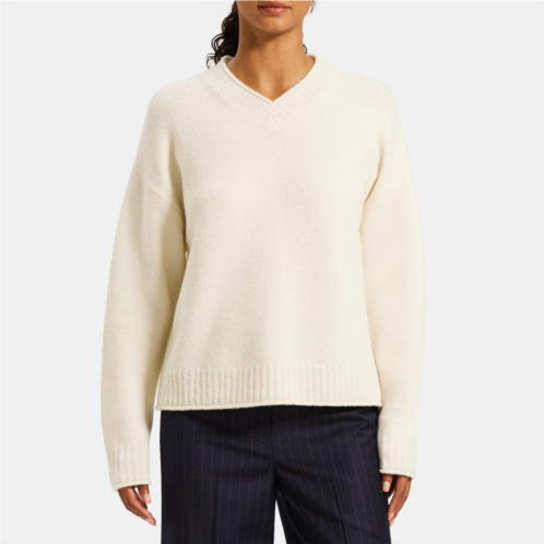 Theory High V-Neck Sweater in Wool-Blend