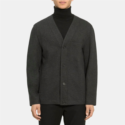 Theory Collarless Jacket in Double Wool Jersey