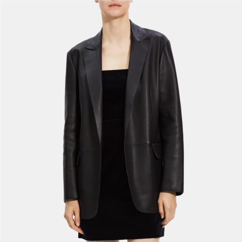 Theory Relaxed Blazer in Leather