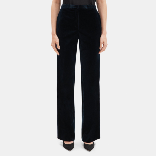 Theory Flared High-Waist Pant in Stretch Velvet