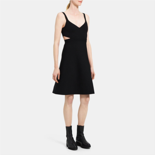 Theory Cut-Out Mini Dress in Crepe Knit