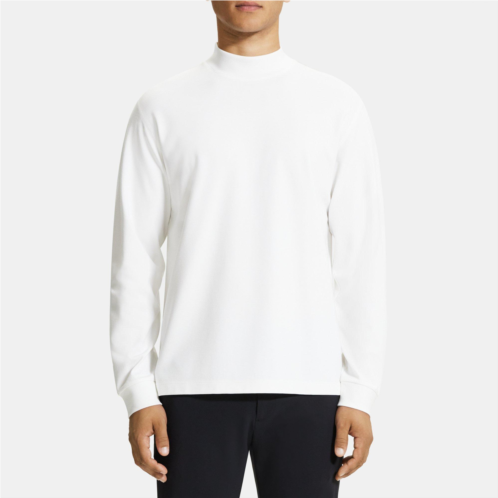 Theory Mock Neck Long-Sleeve Tee in Stretch Jersey