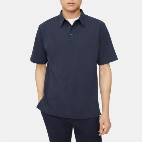 Theory Ryder Short-Sleeve Polo in Waffle Knit