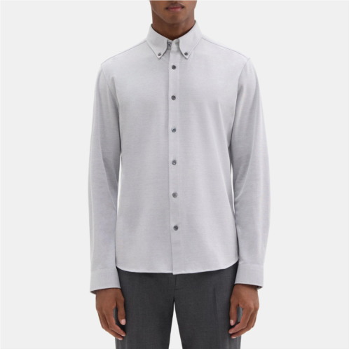 Theory Long-Sleeve Shirt in Structured Pique