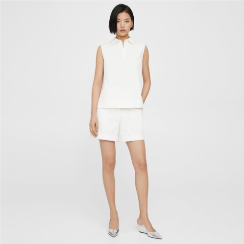 Theory Cuffed Short in Cotton Pique