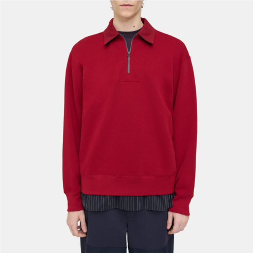 Theory Quarter-Zip Polo Sweater in Terry Cotton