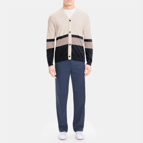 Theory Striped Cardigan in Cotton-Linen