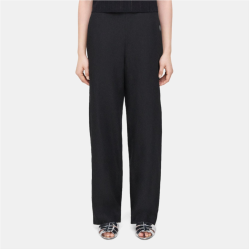 Theory Straight Pull-On Pant in Linen