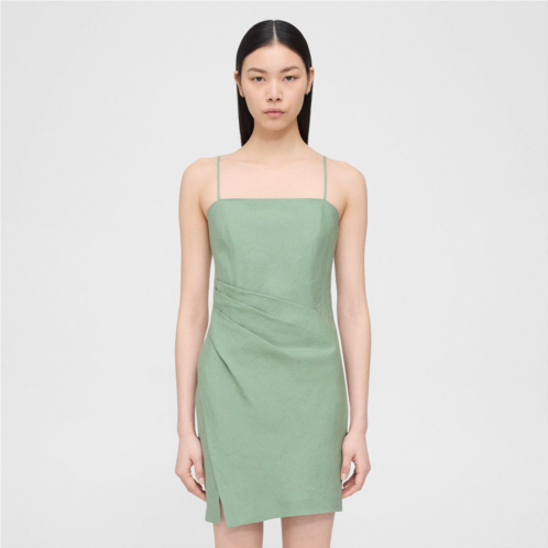 Theory Pleated Mini Dress in Linen