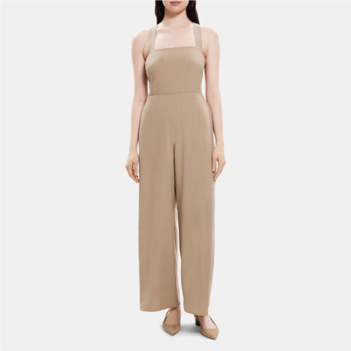 Theory Crossback Jumpsuit in Linen-Blend