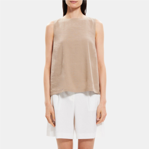 Theory Boatneck Shell Top in Linen-Blend