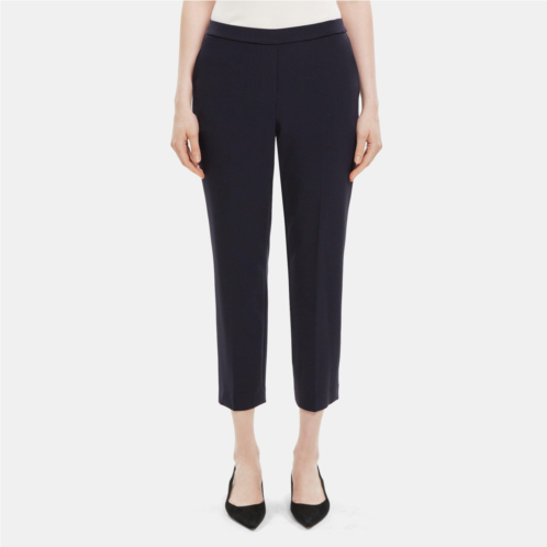 Theory Cropped Slim Pull-On Pant in Crepe