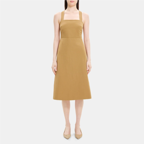 Theory Crossback Dress in Linen-Blend