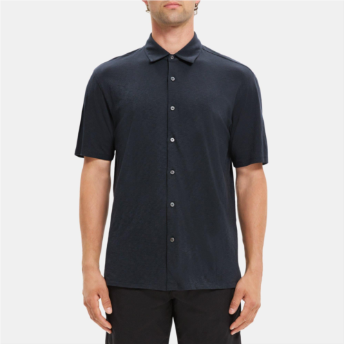 Theory Standard-Fit Short-Sleeve Shirt in Slub Cotton