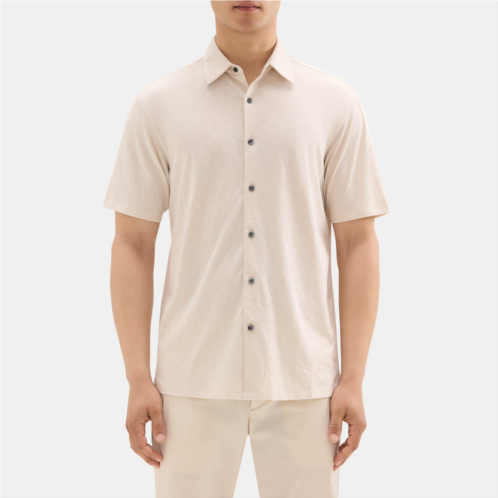 Theory Standard-Fit Short-Sleeve Shirt in Slub Cotton